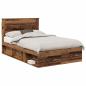 Preview: Bettrahmen Altholz 120 x 200 cm Massives Kiefernholz