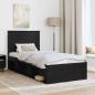 Preview: Bettrahmen Schwarz 90 x 190 cm Massives Kiefernholz