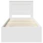 Preview: Bettrahmen mit Kopfteil Weiß 90 x 200 cm Massives Kiefernholz