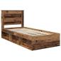 Preview: Bettrahmen Uni Altholz 75 x 190 cm Massives Kiefernholz