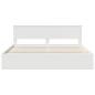 Preview: ARDEBO.de - Bettrahmen mit Kopfteil Weiß 200 x 200 cm Massives Kiefernholz