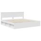 Preview: Bettrahmen mit Kopfteil Weiß 200 x 200 cm Massives Kiefernholz