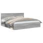 Preview: Bettrahmen Graues Sonoma 200 x 200 cm Massives Kiefernholz