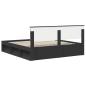 Preview: Bettrahmen Schwarz 180 x 200 cm Massives Kiefernholz