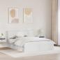 Preview: Bettrahmen mit Kopfteil Weiß 160 x 200 cm Massives Kiefernholz