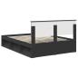 Preview: Bettrahmen Schwarz 135 x 190 cm Massives Kiefernholz
