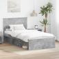 Preview: ARDEBO.de - Bettrahmen Beton Grau 100 x 200 cm Massives Kiefernholz