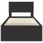 Preview: Bettrahmen Schwarz 90 x 200 cm Massives Kiefernholz