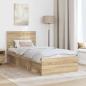 Preview: Bettrahmen Sonoma-Eiche 90 x 190 cm Massives Kiefernholz