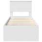 Preview: Bettrahmen mit Kopfteil Weiß 75 x 190 cm Massives Kiefernholz