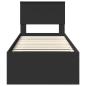 Preview: Bettrahmen Schwarz 75 x 190 cm Massives Kiefernholz