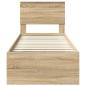 Preview: Bettrahmen Sonoma-Eiche 75 x 190 cm Massives Kiefernholz