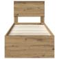 Preview: Bettrahmen Kunsthandwerk Eiche 75 x 190 cm Massives Kiefernholz
