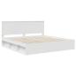 Preview: Bettrahmen mit Kopfteil Weiß 200 x 200 cm Massives Kiefernholz