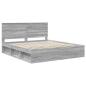 Preview: Bettrahmen Sonoma-Grau 180 x 200 cm Massives Kiefernholz
