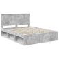 Preview: Bettrahmen Beton Grau 150 x 200 cm Massives Kiefernholz