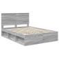 Preview: Bettrahmen Sonoma-Grau 140 x 200 cm Massives Kiefernholz