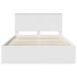 Preview: Bettrahmen mit Kopfteil Weiß 140 x 190 cm Massives Kiefernholz