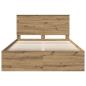 Preview: Bettrahmen mit Kopfteil Kunsthandwerk Eiche 140 x 190 cm
