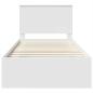 Preview: Bettrahmen mit Kopfteil Weiß 100 x 200 cm Massives Kiefernholz