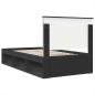 Preview: Bettrahmen Schwarz 100 x 200 cm Massives Kiefernholz