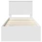 Preview: Bettrahmen mit Kopfteil Weiß 90 x 200 cm Massives Kiefernholz