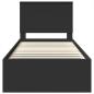 Preview: Bettrahmen Schwarz 90 x 200 cm Massives Kiefernholz