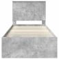 Preview: Bettrahmen Beton Grau 90 x 190 cm Massives Kiefernholz