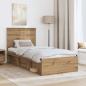Preview: Bettrahmen Kunsthandwerk Eiche 90 x 190 cm Massives Kiefernholz