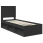 Preview: Bettrahmen Schwarz 75 x 190 cm Massives Kiefernholz
