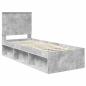 Preview: Bettrahmen Beton Grau 75 x 190 cm Massives Kiefernholz