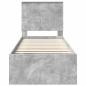 Preview: Bettrahmen Beton Grau 75 x 190 cm Massives Kiefernholz
