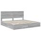 Preview: ARDEBO.de - Aufbewahrungsbett Graues Sonoma 200 x 200 cm Holzwerkstoff