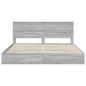 Preview: Aufbewahrungsbett Graues Sonoma 200 x 200 cm Holzwerkstoff