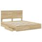 Preview: Aufbewahrungsbett Sonoma-Eiche 160 x 200 cm Holzwerkstoff