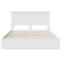Preview: Aufbewahrungsbett mit Kopfteil Weiß 150 x 200 cm Holzwerkstoff