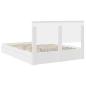 Preview: Aufbewahrungsbett mit Kopfteil Weiß 150 x 200 cm Holzwerkstoff