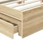 Preview: ARDEBO.de - Aufbewahrungsbett Sonoma-Eiche 150 x 200 cm Holzwerkstoff