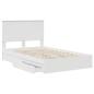Preview: Aufbewahrungsbett mit Kopfteil Weiß 120 x 190 cm Holzwerkstoff