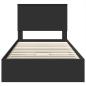 Preview: Aufbewahrungsbett Schwarz 100 x 200 cm Holzwerkstoff