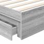 Preview: Aufbewahrungsbett Graues Sonoma 90 x 200 cm Holzwerkstoff