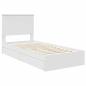 Preview: Aufbewahrungsbett mit Kopfteil Weiß 90 x 190 cm Holzwerkstoff