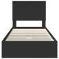 Preview: Aufbewahrungsbett Schwarz 90 x 190 cm Holzwerkstoff