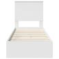 Preview: Aufbewahrungsbett mit Kopfteil Weiß 75 x 190 cm Holzwerkstoff