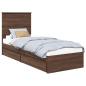 Preview: Aufbewahrungsbett Braun Eichen-Optik 75 x 190 cm Holzwerkstoff