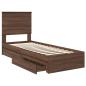 Preview: Aufbewahrungsbett Braun Eichen-Optik 75 x 190 cm Holzwerkstoff