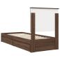 Preview: Aufbewahrungsbett Braun Eichen-Optik 75 x 190 cm Holzwerkstoff