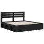Preview: Bettrahmen Schwarz 200 x 200 cm Massives Kiefernholz
