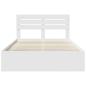 Preview: Bettrahmen mit Kopfteil Weiß 150 x 200 cm Massives Kiefernholz