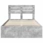 Preview: Bettrahmen Beton Grau 135 x 190 cm Massives Kiefernholz